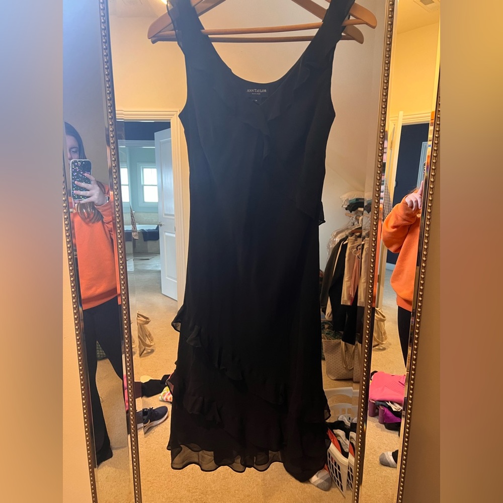 Ann Taylor black ruffle dress